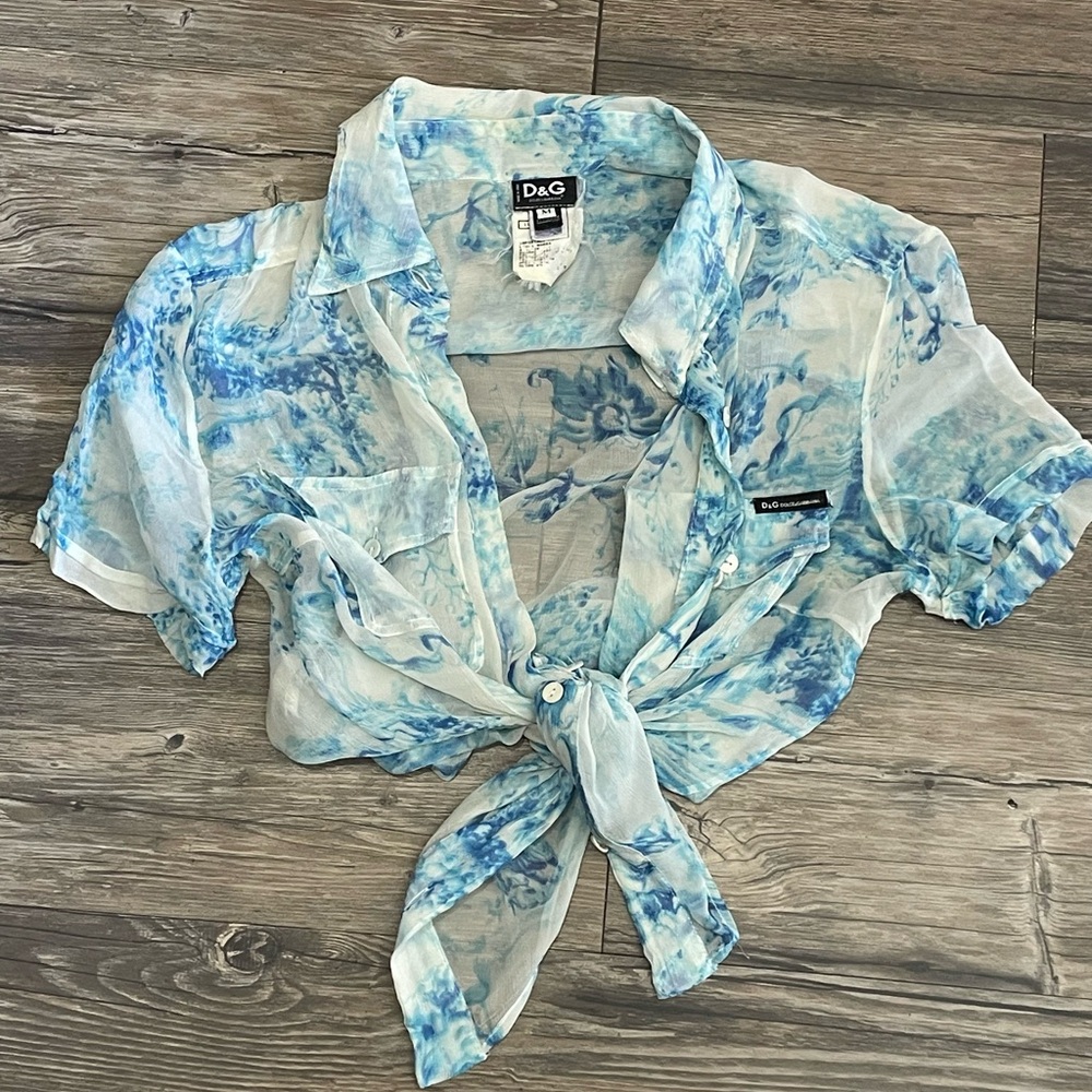 D&G dolce & gabbana sheer cover up/ button up